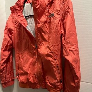 Kids North face M 10/12 Coral windbreaker and rain repellent jacket.